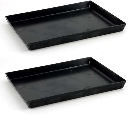 Set 2 Teglie Professionali in Ferro Blu rettangolari cm 40X30 H3 Cottura pizza croccante Lamiera Alta Qualità Made in Italy Alta Conducibilità per Forno Domestico Professionale ristoranti pasticcerie