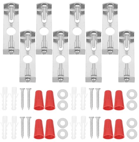 HAKIDZEL Kit de Fixation Plafond 8 Supports en Métal 60 MM pour Luminaire et Ventilateur Installation Polyvalente pour Environnement Résidentiel