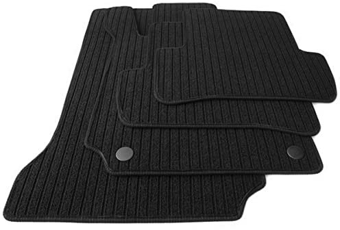 Fußmatten Velours Kompatibel mit C-Klasse W204 S204 T-Modell Baujahr 03/2007-08/2014 Rips Autoteppich Stoffmatten Premium Qualität Doppelrippe schwarz 4-teilig