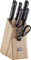 BALLARINI Chienti Messerblock, 7-tlg., Holzblock, Messer und Schere aus rostfreiem Spezialstahl/Kunststoff-Griff im Nietendesign, Schwarz