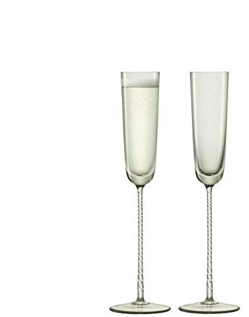 LSA Champagne Theatre 120ml Champagne Flute Braid/Smoke Grey Set of 2