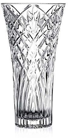 Vase 30,5 cm Blumenvasen, hohe Kristallglasvase, klare bleifreie Glasvase für Blumen, große Glasvasen für Wohnzimmer, Esstisch, Tafelaufsätze, Dekoration