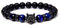 Bracelet Homme Pierre Naturelle, 7 Chakra Naturel Bleu Oeil De Tigre Pierre Élastique Bracelets Perles Stretch Noir Bracelet Boho Yoga Charme Loup Animal Bijoux Femmes Hommes Cadeau