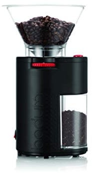 Bodum 11750-01UK 11750 Electric Burr Coffee Grinder, Black, 18/8 Stainless Steel