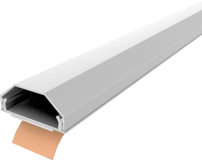 Onpira® Aluminium Kabelkanal in 5 Farben – TV-Kabelkanal selbstklebend oder zum Schrauben – für Wand & Boden – saubere Kabelführung im Innen- & Außenbereich (33x750mm, Weiß Selbstklebend: ja)
