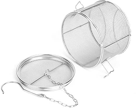 Teesieb, Teefilter Teesieb Abtropfschale Edelstahl Gewürze Sieb Tee Ball mit Kette Separation Korb Filter Küche Werkzeug für Tasse Teekannen Töpfe Suppe(14cm*10cm)