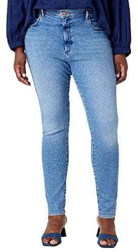 Wrangler Damenjeans, hohe Taille, schmale Passform, Hellblau (River), 27W/30L