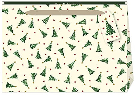 Emma Bridgewater CHRISTMAS JOY TREES Shopper Style Bag Cotton handle, size: 365 x 275 x 120mm