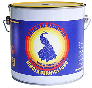 NICOLA VERNICI Thermal Paint Pittura Termica ad Acqua 2,5lt - Termoisolante, Fonoassorbente, Anticondensa, Antiallergica e Antimuffa, Made in Italy - Bianco