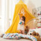 Koomuao Betthimmel Babybett Kinder Babys Baldachin Betthimmel Baumwolle Hängende Rund Moskitonetz für Kinderzimmer und Spielzimmer Dekoration, Höhe 250cm (Gelb)