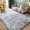 Calore Teppiche Flausching Wohnzimmer Teppiche Shaggy Teppiche Schlafzimmer Teppich Waschbarer Weiche Teppiche Bequeme ​für Wohnkultur (Grau Weiß, 200 x 250 cm)