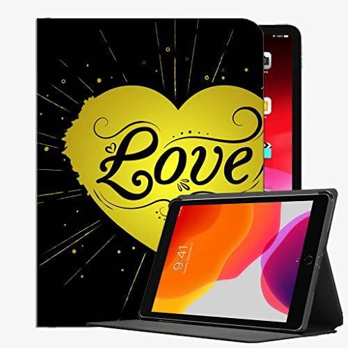 YENDOSTEEN Hülle für iPad 10.2 (9. Generation/8. Generation/7. Generation) mit stifthalter Auto Schlaf/Wach,Herz-Liebes-Inschrift. Automatischem Schlaf/Aufwach