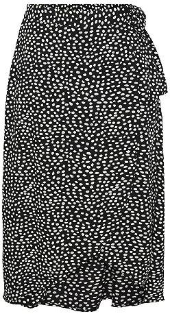 PIECES Damen Pctala Wrap Skirt Noos Bc Rock, Black/AOP:dot,S