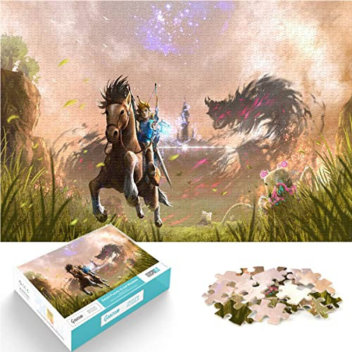 Puzzles 1000 Teile Zelda und der Drache Puzzle Erwachsene Kinder Puzzle Schwierigkeitsgrad Puzzles Spiel Rollenpuzzle Lernspielzeug Spiele Familiendekoration 38x26cm