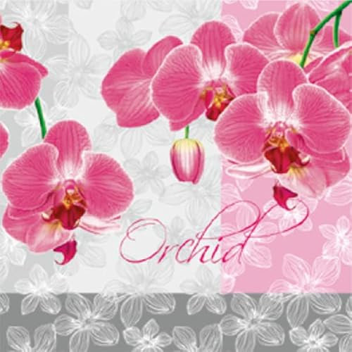 Auswahl Motiv - 20 Servietten/Napkins - ca. 33 x 33 cm 3-lagig - romantische Orchideen - Tisch-Deko Basteln Serviettentechnik