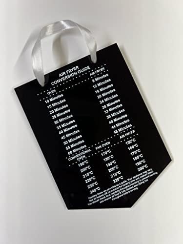 Air Fryer conversion chart guide wall plaque black