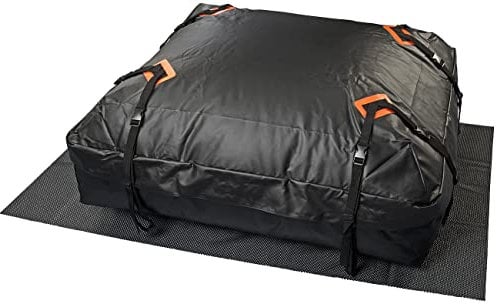 Lescars Dachtasche Auto: wasserdichte Dachtasche aus reißfester PVC-Plane mit Matte, 425 Liter (Dachbox, wasserdichte Auto, Dachgepäckträger)