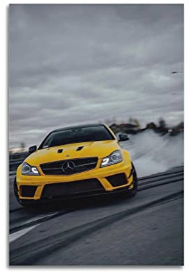 HALOUB Sportauto-Poster für AMG C63 Drift Racing Car Supercar dekorative Malerei Leinwand Wand & Kunstbild Druck Familienzimmer Schlafzimmer Dekor 30 x 45 cm