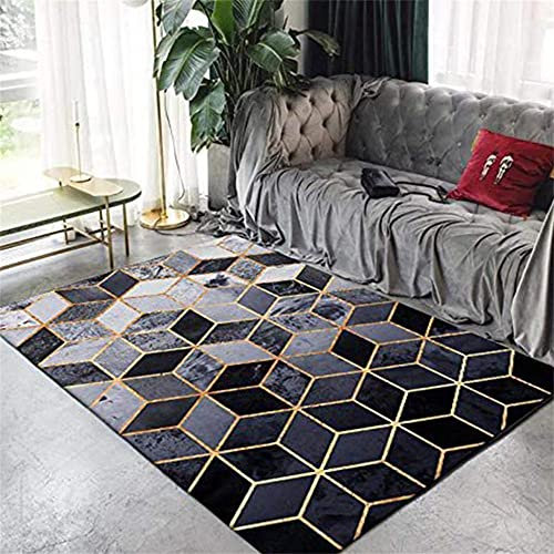 Kunsen Outdoor- Geometrische Dekoration Balkon Teppich lila kurzflor Teppich Schmutzabweisend120x200CM