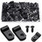 VooGenzek 100 Pièces 6.4mm (1/4 Pouce) R-Type Attache de Câble Pince de Fil, R-Type Nylon Plastique Câbles Clips avec 100 Pièces des Vis, pour la Gestion des Fils (Noir)