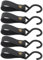 Tnfeeon S-Haken aus Leder, Kompakter, Tragbarer, Robuster, Einfacher Einbau Camping-S-Haken aus Leder, Multifunktional für Camping (Schwarz)