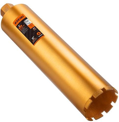 KSEIBI 619102 Wet Drill Core Bits 4 for Concrete, Marble, Granite, Brick, and Hard Masonry 16 Drilling Depth, 10mm Segment Height 1-1/4-7 Arbor, Wet Only Hole Saw