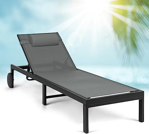 blumfeldt Sonnenliege, Bequemes Kissen für Tragbare Sonnenliege, Schnelltrocknendes Nackenkissen für Garten-Sonnenliege, Weiches Liegestuhl-Kissen für Alu-Strandliege, Gartenliege Kissen