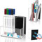 Comkrivy 2 Stück Magnetische Stifthalter, Acryl Magnetische Dry Erase Marker Halter Mit Full Magnet Back und 4 Fächer, Magnetische Stiftebecher Spind Organizer Für Kühlschrank Whiteboard Büro Schule