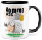 Häkeln Tasse mit Spruch - Geschenk Komme was Wolle - ich Schaf das - Kaffeetasse 330ml aus Keramik - Stricken Strickzubehör Kollegin Freundin Geschenkidee lustig Teetasse Kaffee-Becher