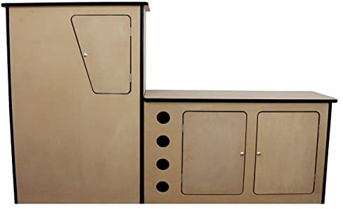 Monster Shop Transporter T4 T5 Camper Van Küche Linkslenker Wohnwagen Wohnwagenküche Wohnmobil Reisemobil Caravan 18mm MDF Eingebautes Weinregal Optionale Aufhängeschiene Peronalisierbar