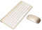 Akozon Teclado Inalámbrico, Teclado de Computadora con Recubrimiento UV (Gold)