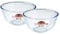 Ôcuisine® Bowl Glass Round Mixing & Prep Bowls | Extreme Resistance | Oven Safe - Freezer Safe - Microwave Safe | Borosilicate Glass | Made in France (Mixing Bowl 2LT (Pack of 2))