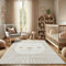 Teppich Kinderzimmer 120x160cm - Pastell Beige Creme - Kurzflor Spielteppich mit niedlichem Löwen Motiv
