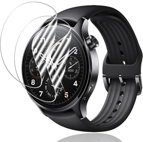 Jewloofa TPU Pellicola Protettiva Compatibile con Xiaomi Watch S1 Pro [2 Pezzi], Anti-Impronte, Bubble-Free, HD Trasparente, Protezione Schermo per Xiaomi Watch S1 Pro