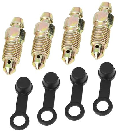 A ABSOPRO Vis De Purge De Boulon De Banjo Avec Capuchon Pour Maître-Cylindre De Frein De Moto M10X1Mm (Lot De 4)