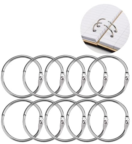 Funnaura 10PCS*30mm Paper Metal Binder Rings for Flash Card