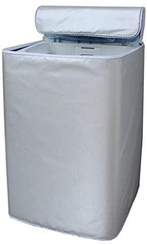 Paopaoldm Washer/Dryer Cover For Washing Machine Waterproof Dustproof Sun-Proof Suitable For Most Washers/Dryers (Basic Silver) Washing Machine Cover For Top Load Waterproof Dustproof Cover