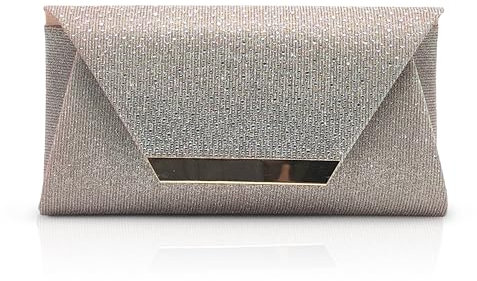 Michelle Moon - Pochette Donna Elegante Rosa per Matrimoni, Feste e Eventi | Clutch Donna Cerimonia con Tracolla, Ideale Borsa Elegante Donna Cerimonia con Chiusura Magnetica per Occasioni Speciali