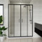 Blümme 1500mm Double Sliding Shower Door Matte Black Framed Bathroom Shower Enclosures Cubicle