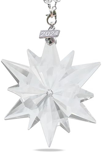 2025 jährliche Weihnachtsschmuck Kristall Schneeflocke Stern, Funkelnde Kristallverzierung für Weihnachtsbaum, schöne Ornamente für Frauen und Mädchen