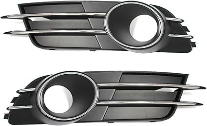 ZhangJW Auto Stoßstange Nebelscheinwerfer Kühlergrill Abdeckung Trim Kühlergrille Für Audi A6 C7 2011-2015（1 Paar Glossy Black ABS）