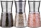 Salz und Pfeffermühle, Gewürzmühle 3er Set mit Verstellbarem Keramikmahlwerk, Salz und Pfeffer Mühle, Pfeffermühle, Chilimühle für Salz, Gewürze, Pepper Mills (OhneGewürzinhalt)