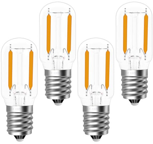 Vemfay E14 LED Warmweiss 2W Kühlschranklampe T22 Lampe, 250LM Ersatz Glühbirne E14 25W, 2700K Leuchtmittel e14 für Salzlampe,Nachtlicht, Kronleuchter Nicht Dimmbar 230V AC,4 Stück