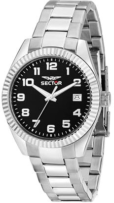 Sector No Limits Orologio Uomo in Acciaio, Tempo e Data, Analogico, 39 mm, Collezione 240, Regalo Fidanzato, Marito, Papà