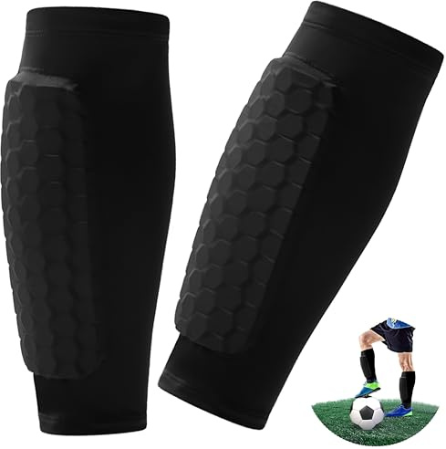 Laimer Schienbeinschoner Kinder - Schienbeinschoner Fußball Herren | Schienbeinschonerhalter | Anti-Rutsch-Socken | Sport Schienbeinschutz | Wadenschutz für Jungen & Mädchen （S, Schwarz）