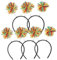 Healvian 5 Stück Stirnband Party-Haarreifen Bommel Kopfbedeckung Stirnbänder für Mädchen Haarband Partydekoration Boppers-Stirnbänder Neujahrsstadbänder Party-Haar-Accessoire Stoff Bunt