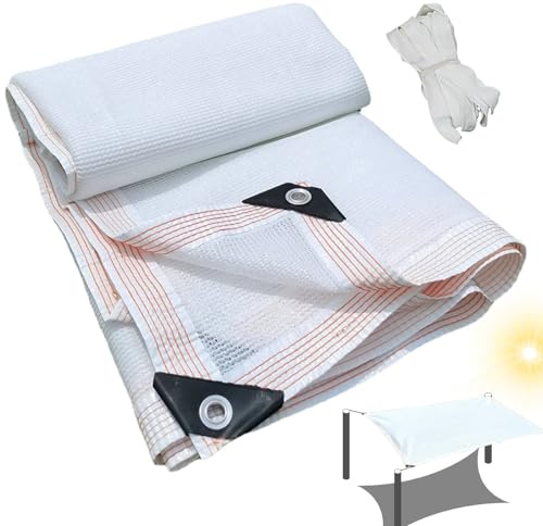Tissu d'ombrage Filet d'ombrage Extérieur,Voile d'ombrage de Jardin avec œillets,Filet Protection Solaire 60% Blanc,Toile d'ombre extérieur pour pergola 1m 3.5m 5m 6.5m 8m 10m 11.5m 12m(9x14m)