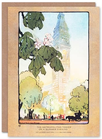 Artery8 Rachael R Elmer Art Card Metropolitan Tower Vintage Postcard