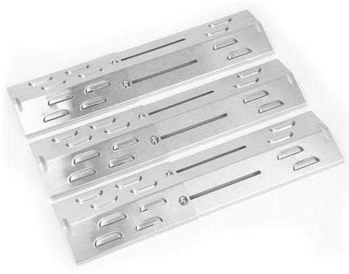 GRISUN 29–43 cm Verstellbare Brennerabdeckung für Gasgrill, Universal Edelstahl Flammverteiler Ersatzteile für Jamestown, Landmann, Enders, Charbroil, Taino, Barbecook, Proficook, 3 Stück