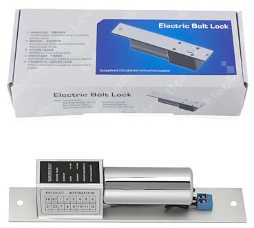 YAVIS Cerradura Eléctrica de Perno 12V DC, Cerradura Invisible de Mortaja con Fail Safe (NC) y Protección contra Sobretensiones para Puerta Exterior, Interior, Madera, Metal y Cristal